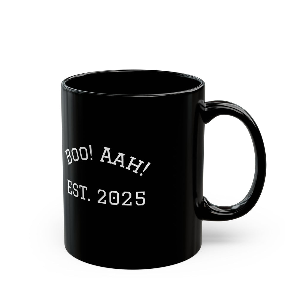 Halloween Themed Black Mug - 'Boo! Aah! Est. 2025'