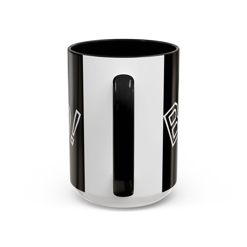 Black Accent Coffee Mug - "Aah! Forever" Design
